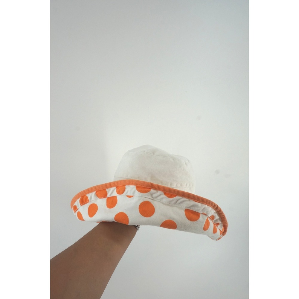 Scala Collezione Floppy Sun Hat Polka Dot Reversible Retro Cotton White OS